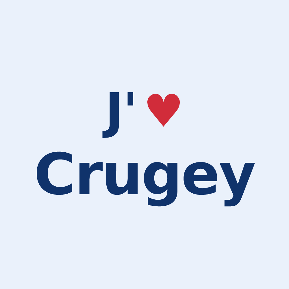 Sticker personnalisé Crugey — design J'aime Crugey