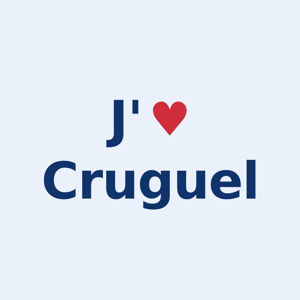 Sticker personnalisé Cruguel — design J'aime Cruguel