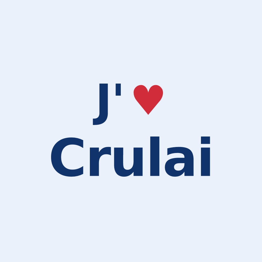 Sticker personnalisé Crulai — design J'aime Crulai