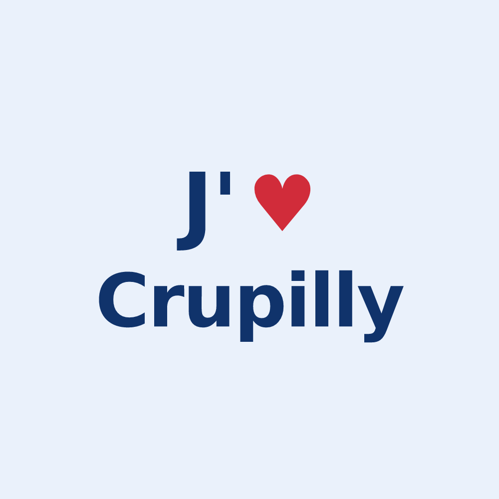 Sticker personnalisé Crupilly — design J'aime Crupilly