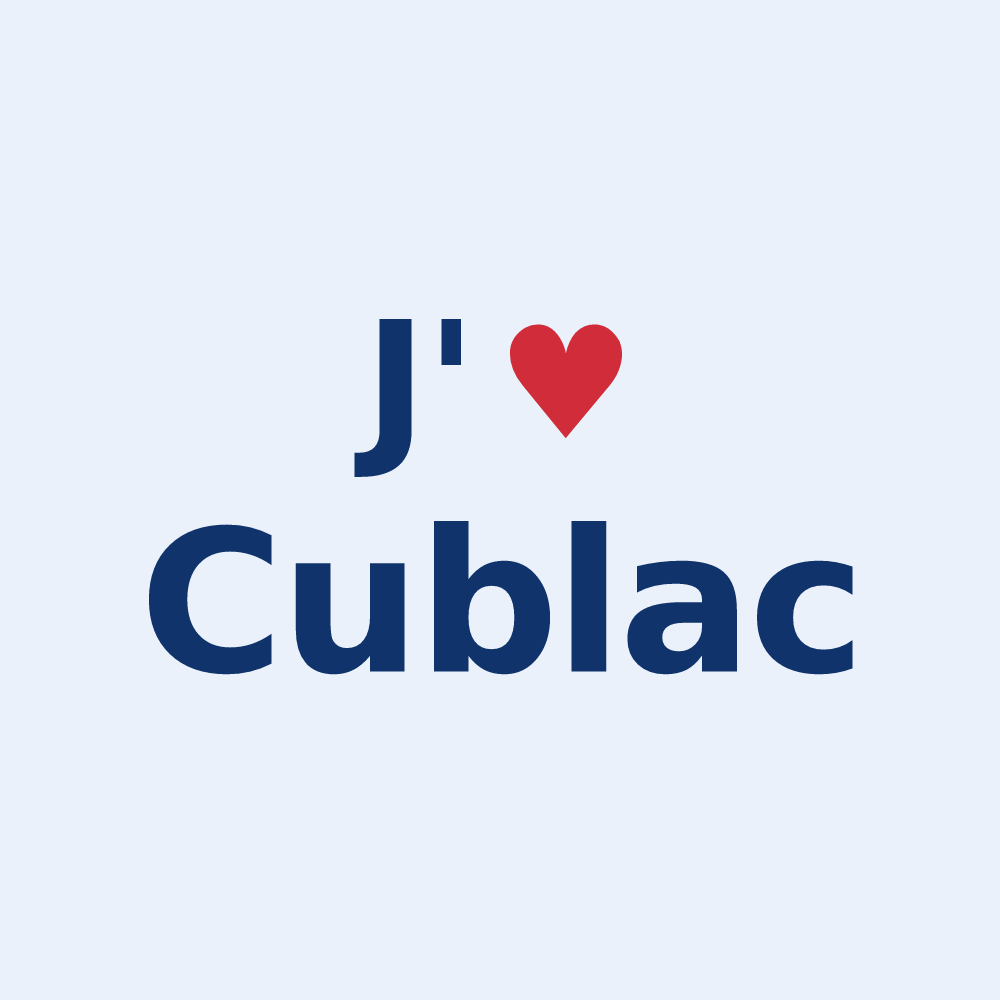 Sticker personnalisé Cublac — design J'aime Cublac