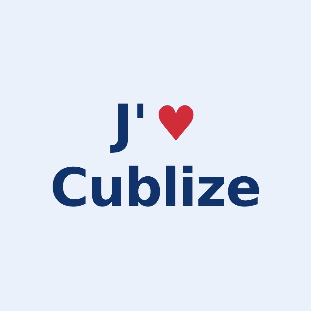Sticker personnalisé Cublize — design J'aime Cublize