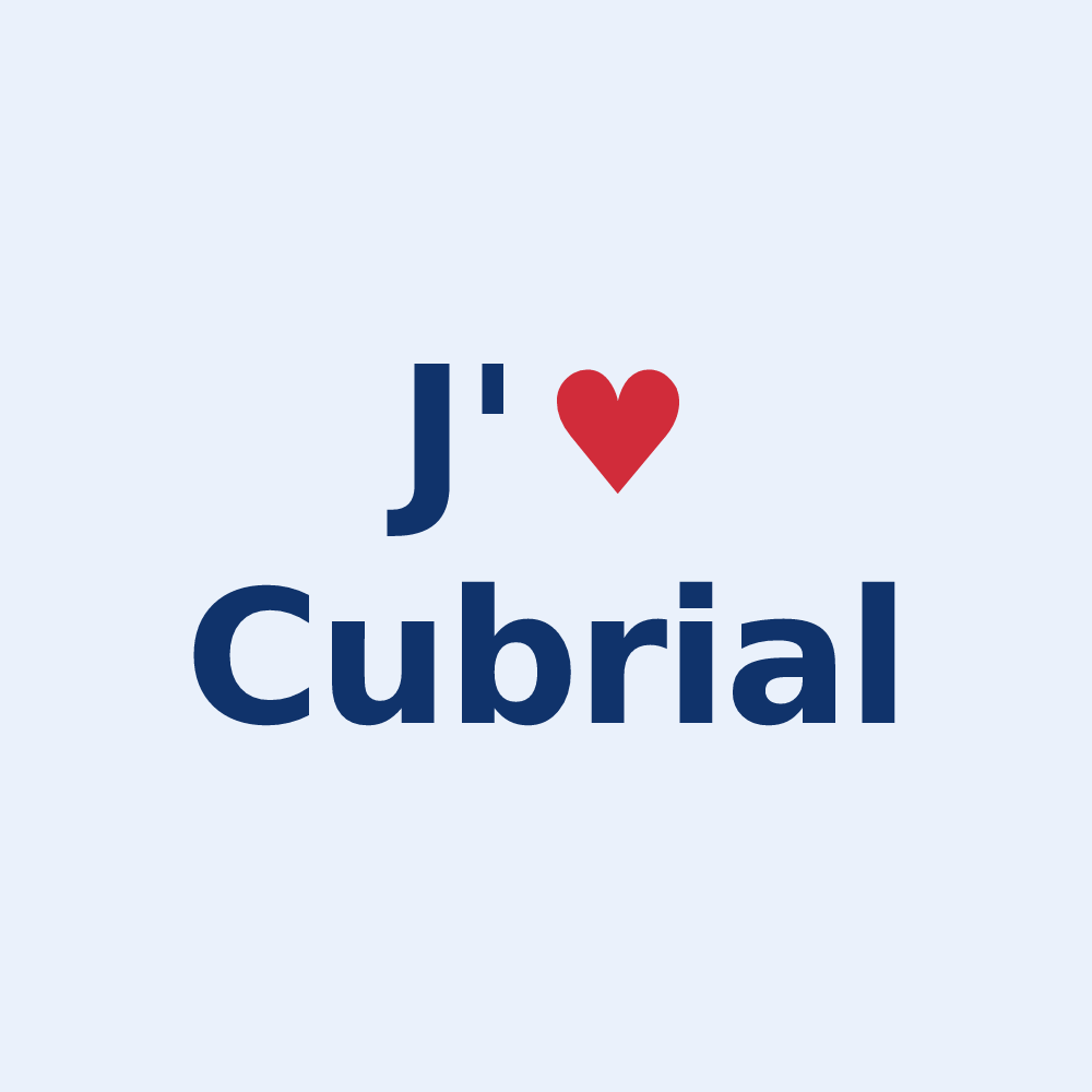 Sticker personnalisé Cubrial — design J'aime Cubrial