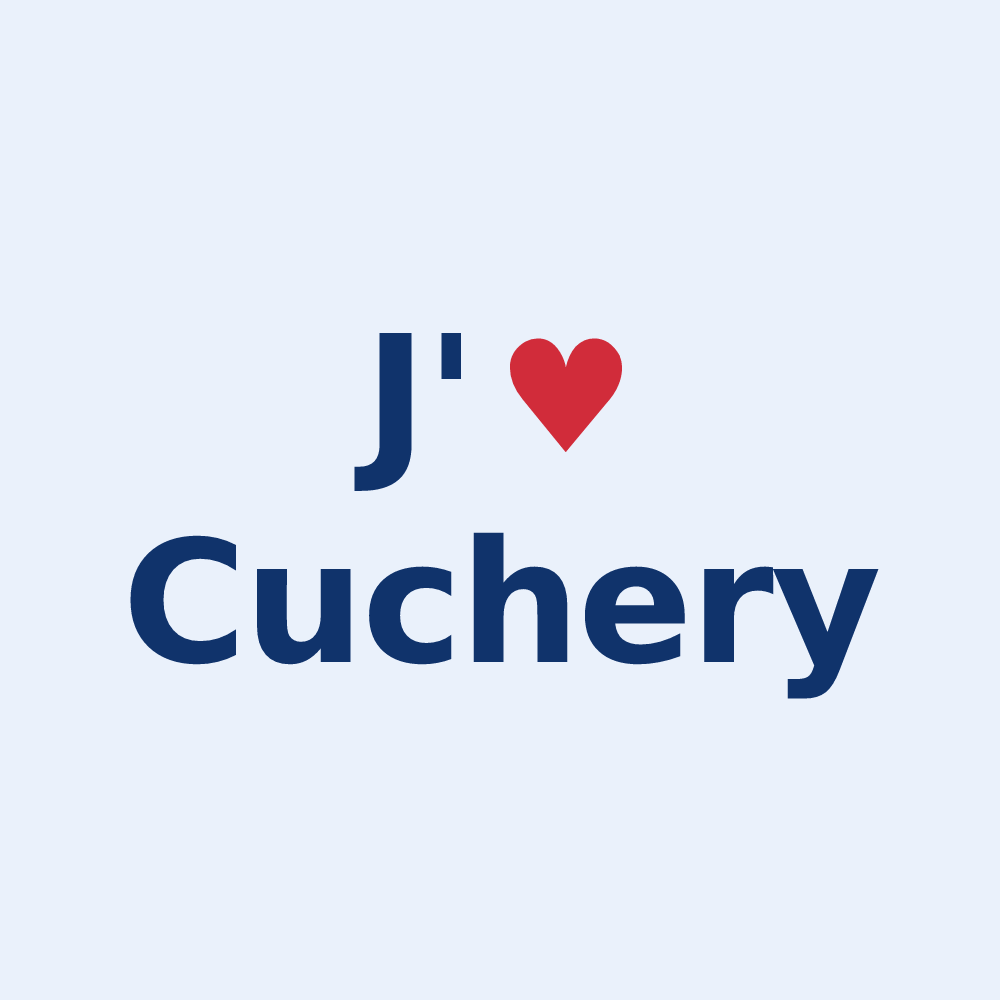 Sticker personnalisé Cuchery — design J'aime Cuchery