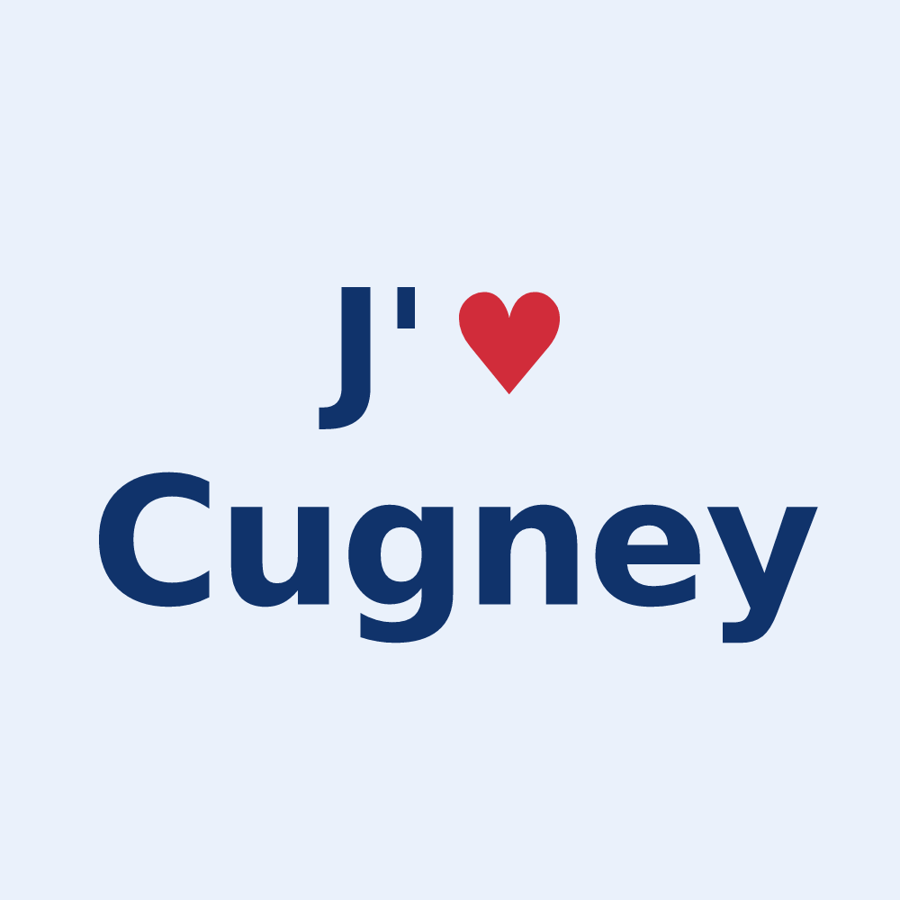 Sticker personnalisé Cugney — design J'aime Cugney