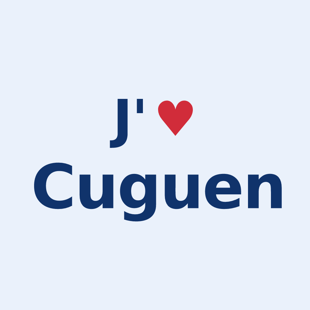 Sticker personnalisé Cuguen — design J'aime Cuguen