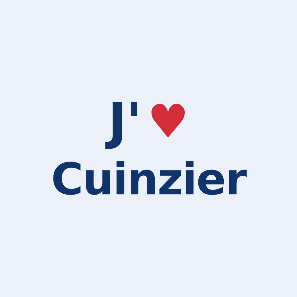 Sticker personnalisé Cuinzier — design J'aime Cuinzier