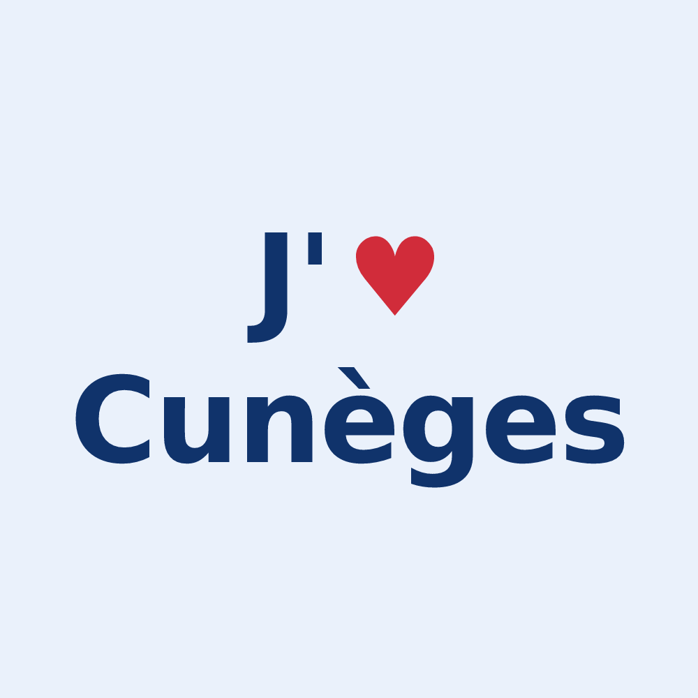 Sticker personnalisé Cunèges — design J'aime Cunèges