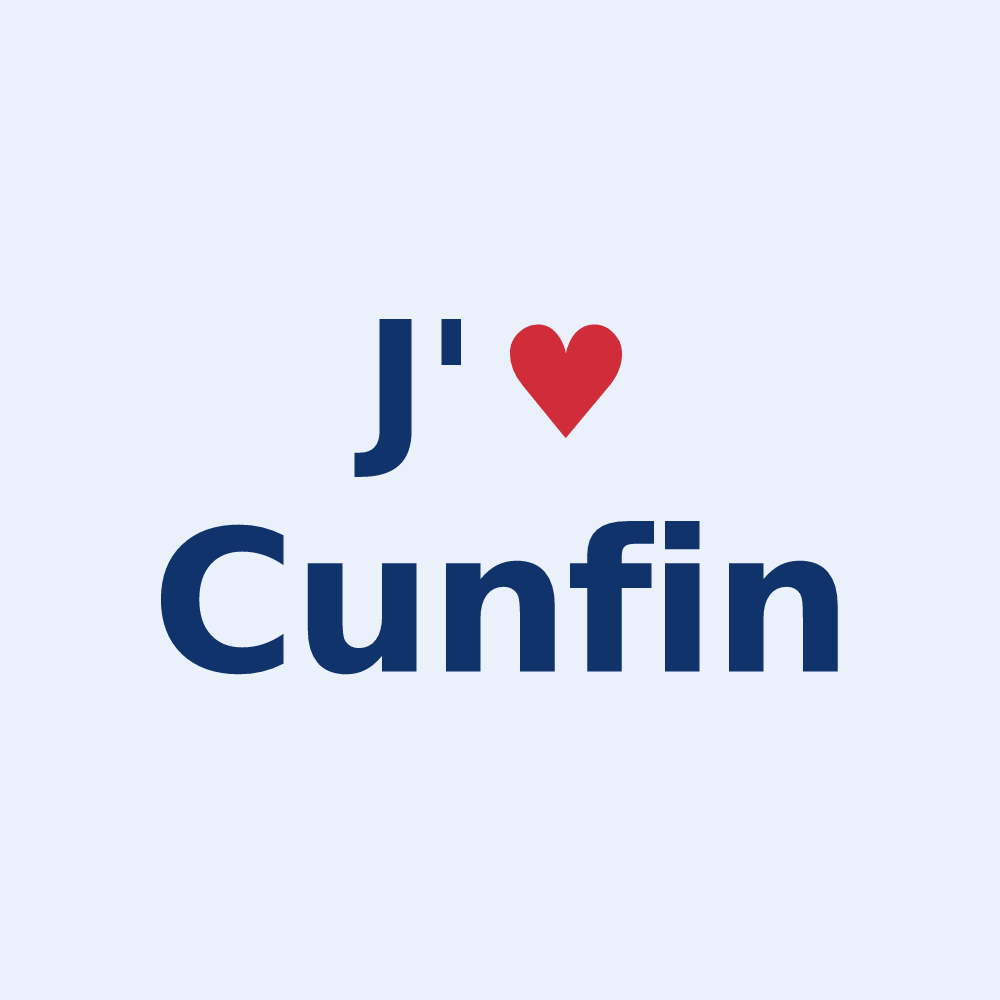 Sticker personnalisé Cunfin — design J'aime Cunfin