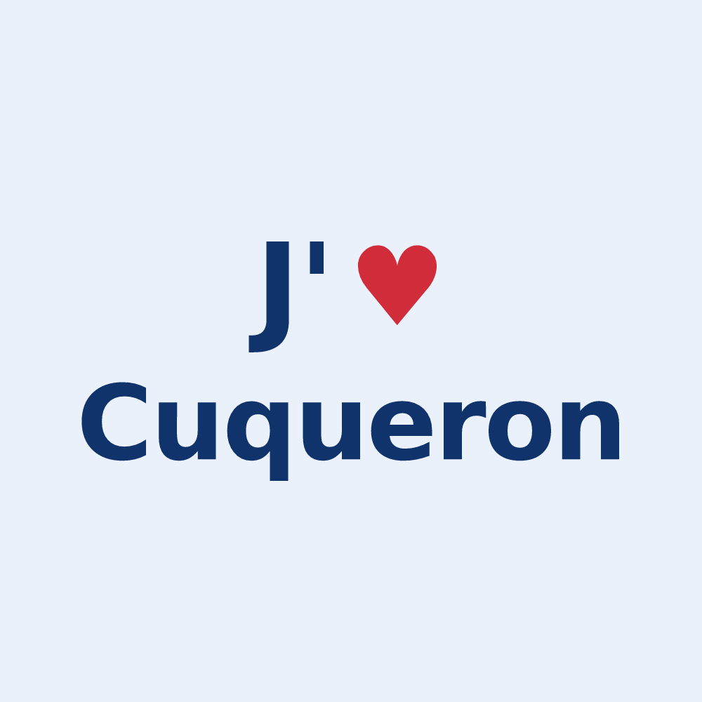 Sticker personnalisé Cuqueron — design « J'aime Cuqueron » imprimé sur le sticker