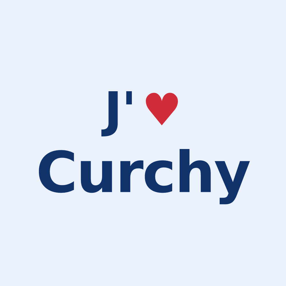 Sticker personnalisé Curchy — design J'aime Curchy
