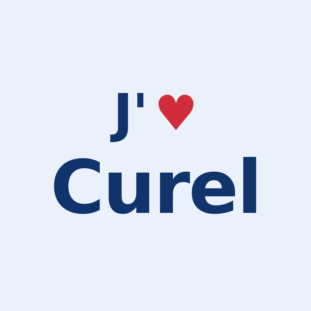 Sticker personnalisé Curel — design « J'aime Curel » imprimé sur le sticker
