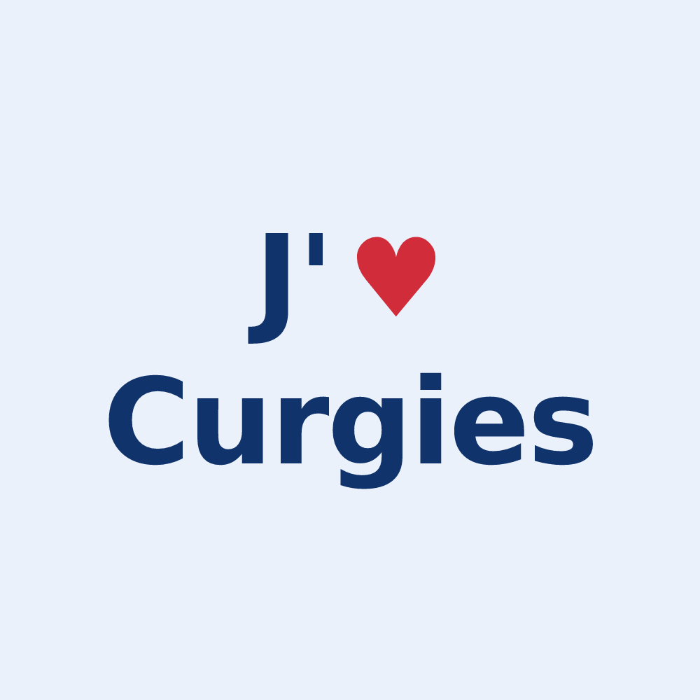 Sticker personnalisé Curgies — design J'aime Curgies