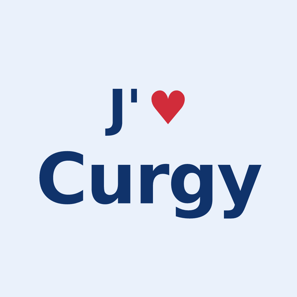 Sticker personnalisé Curgy — design J'aime Curgy