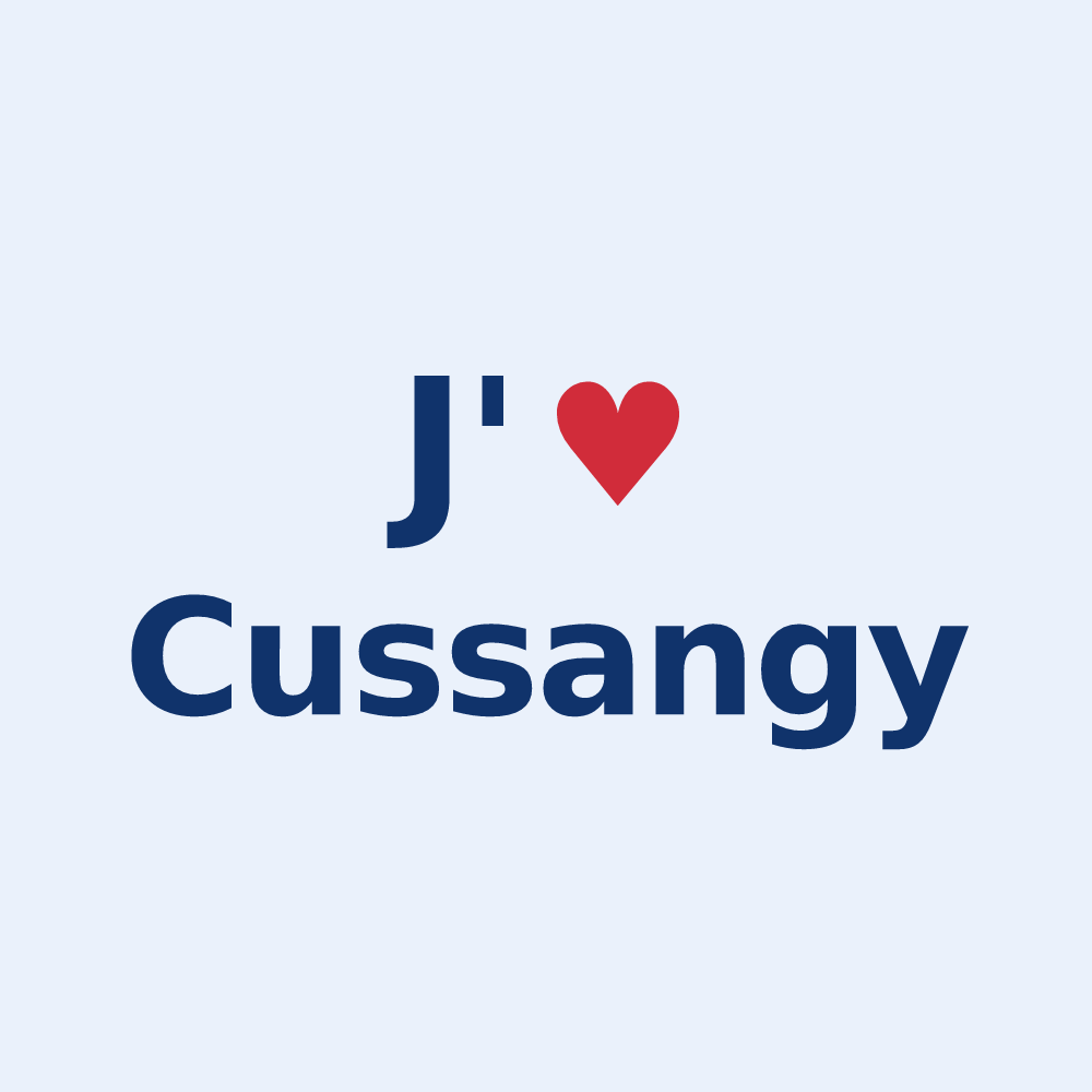 Sticker personnalisé Cussangy — design J'aime Cussangy