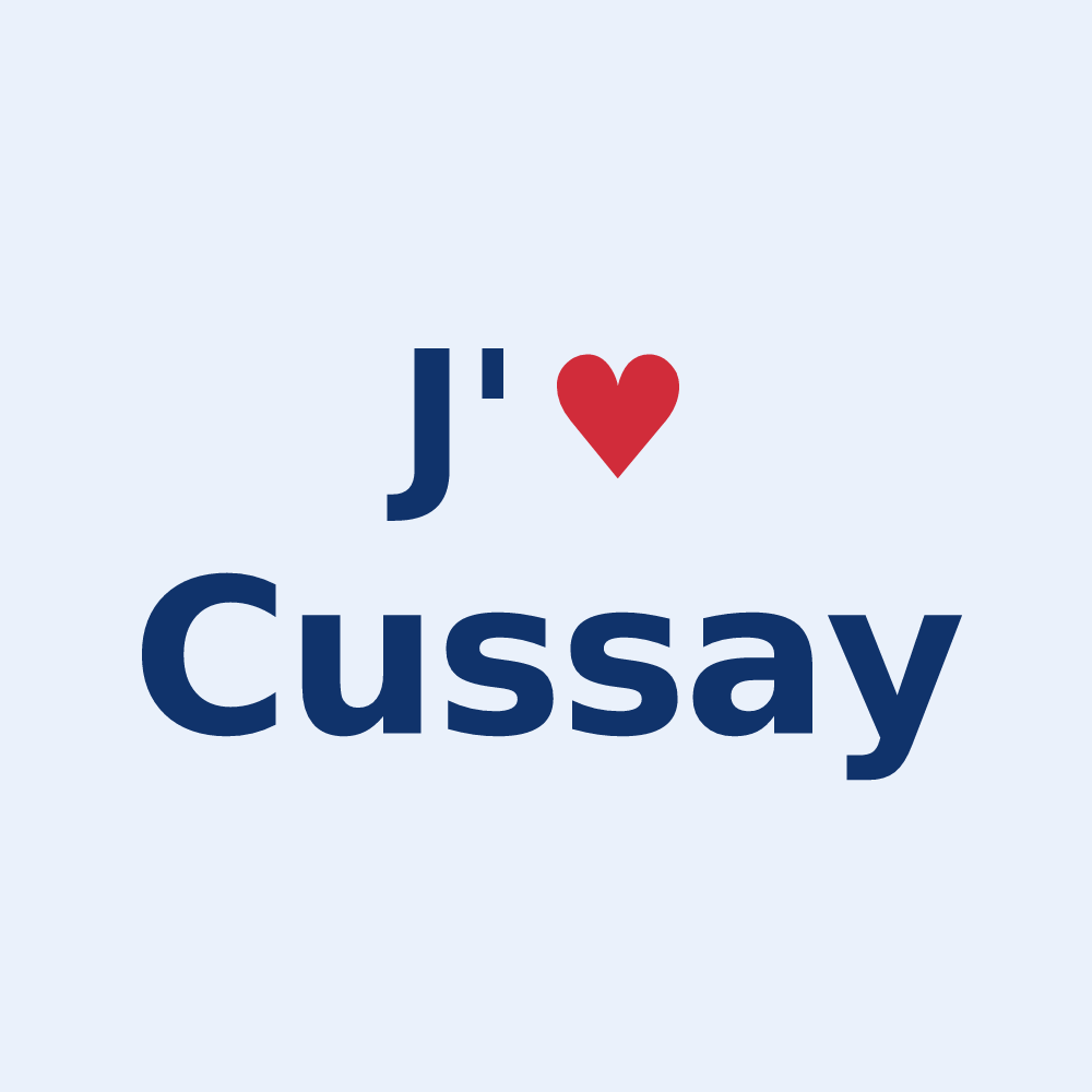 Sticker personnalisé Cussay — design J'aime Cussay