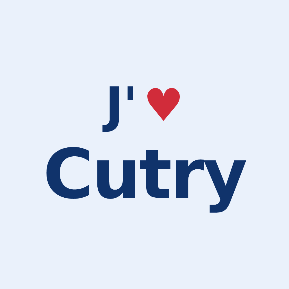 Sticker personnalisé Cutry — design J'aime Cutry