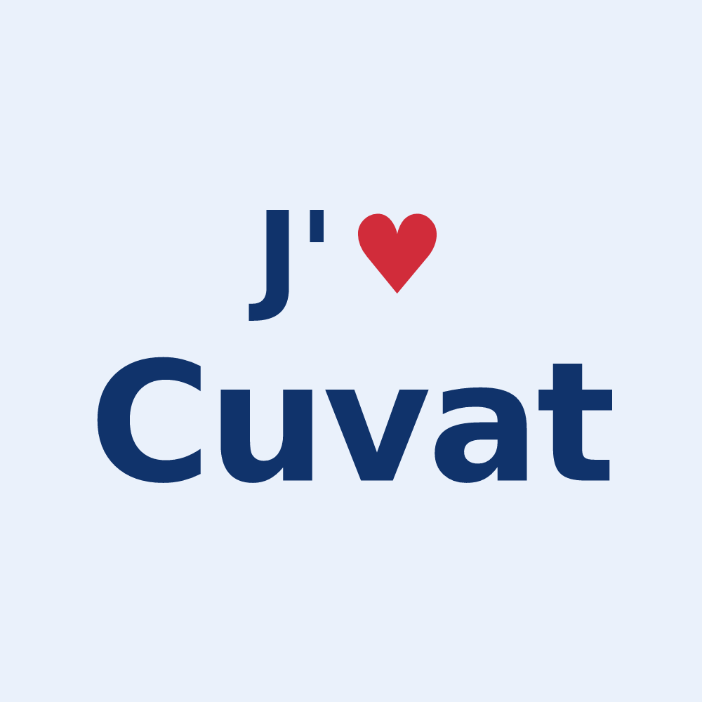 Sticker personnalisé Cuvat — design J'aime Cuvat