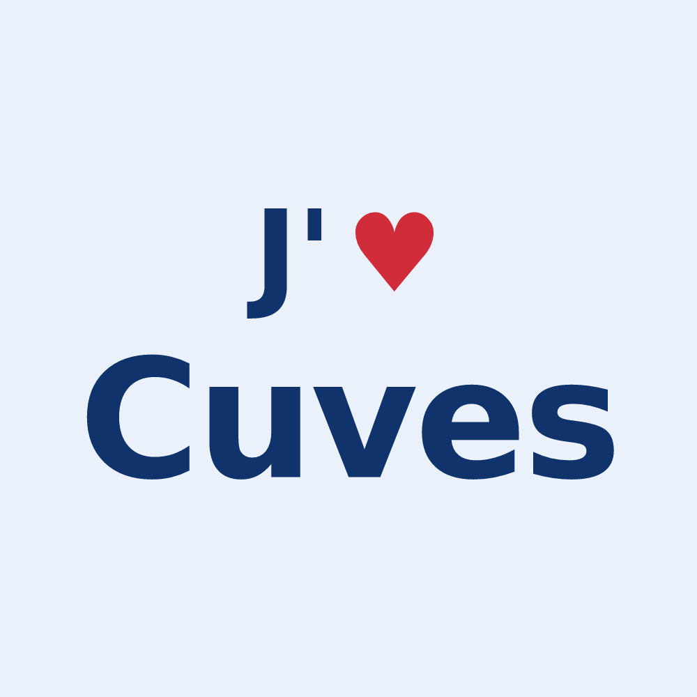 Sticker personnalisé Cuves — design J'aime Cuves