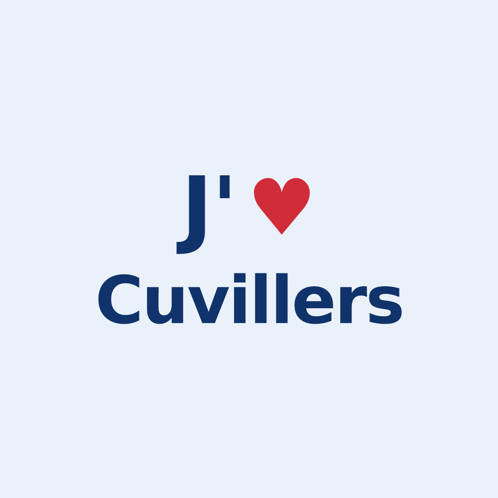 Sticker personnalisé Cuvillers — design J'aime Cuvillers