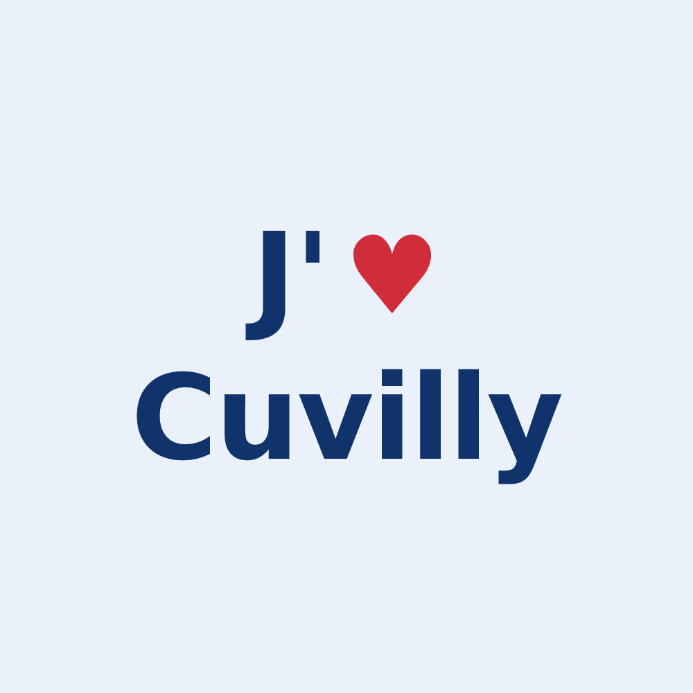 Sticker personnalisé Cuvilly — design J'aime Cuvilly