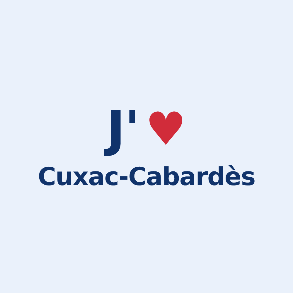 Sticker personnalisé Cuxac-Cabardès — design J'aime Cuxac-Cabardès