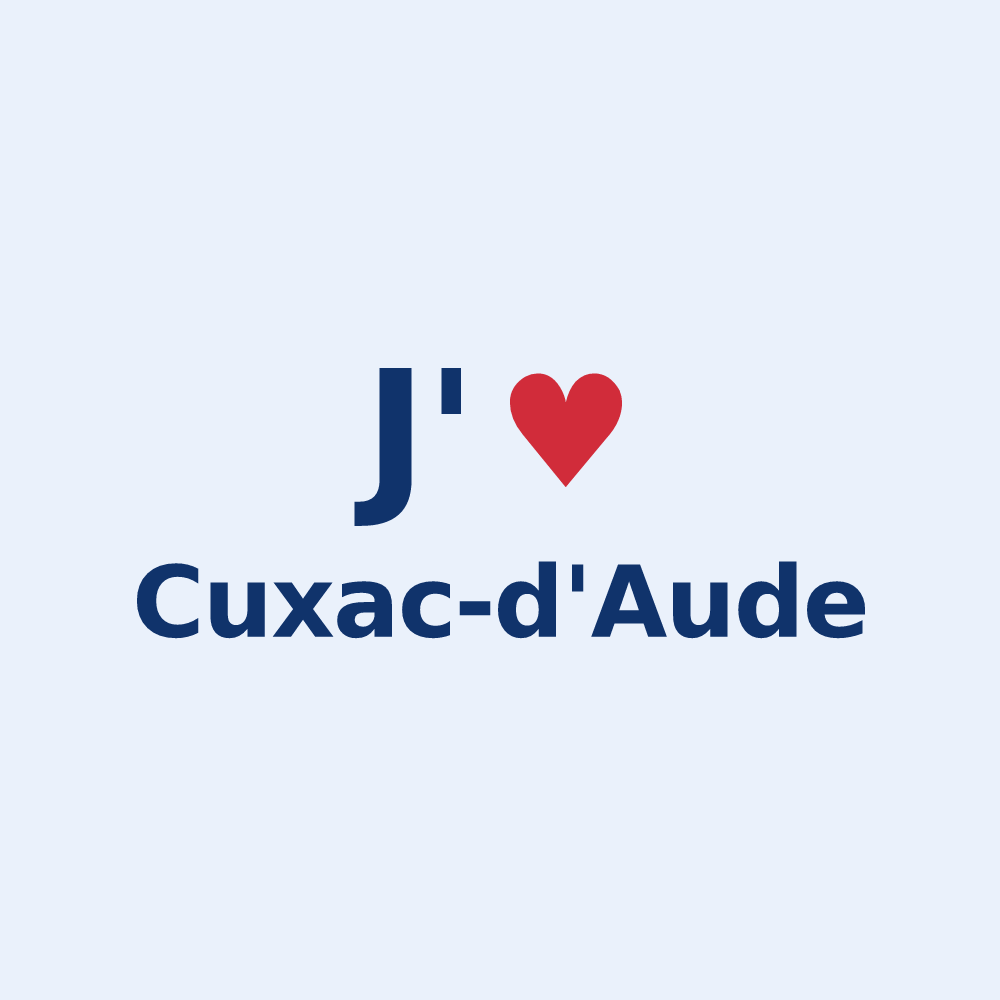 Sticker personnalisé Cuxac-d'Aude — design J'aime Cuxac-d'Aude
