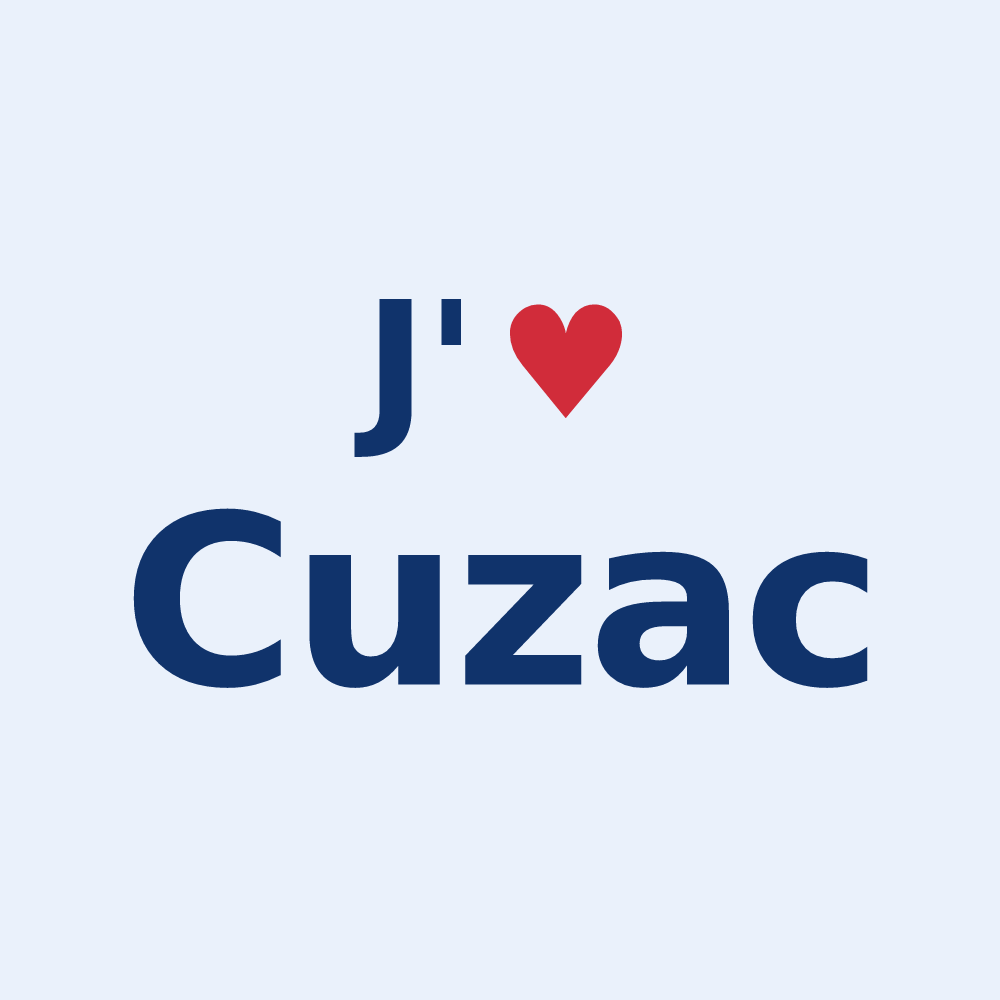 Sticker personnalisé Cuzac — design J'aime Cuzac