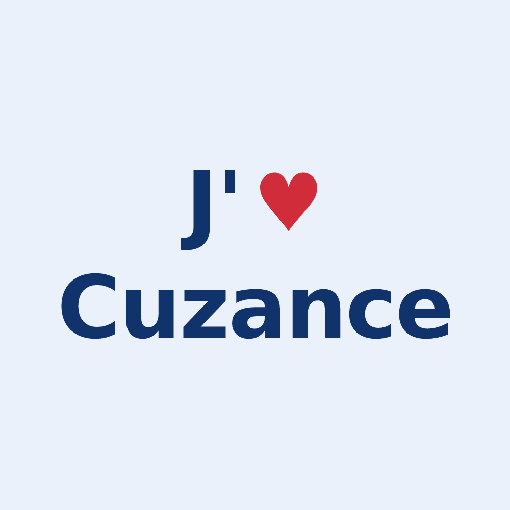 Sticker personnalisé Cuzance — design J'aime Cuzance