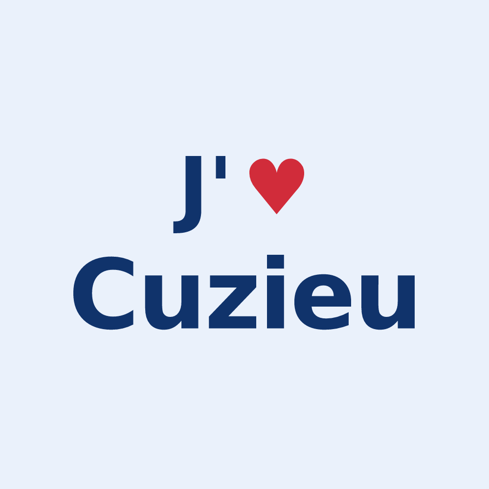 Sticker personnalisé Cuzieu — design J'aime Cuzieu