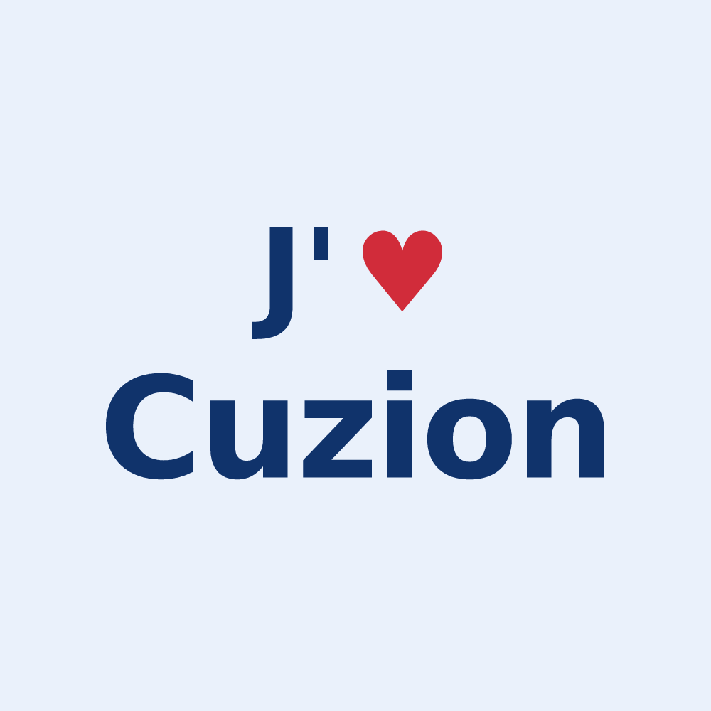 Sticker personnalisé Cuzion — design « J'aime Cuzion » imprimé sur le sticker