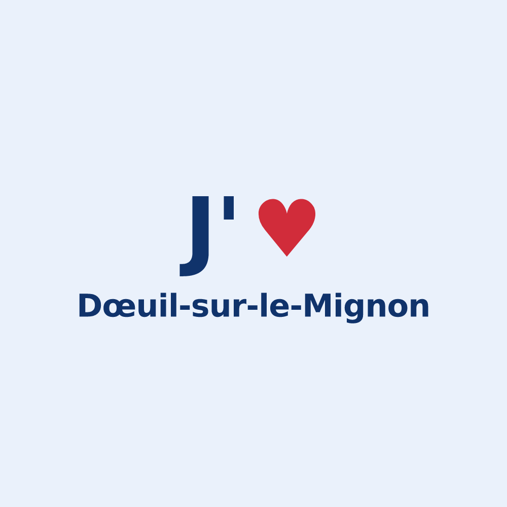 Sticker personnalisé Dœuil-sur-le-Mignon — design J'aime Dœuil-sur-le-Mignon