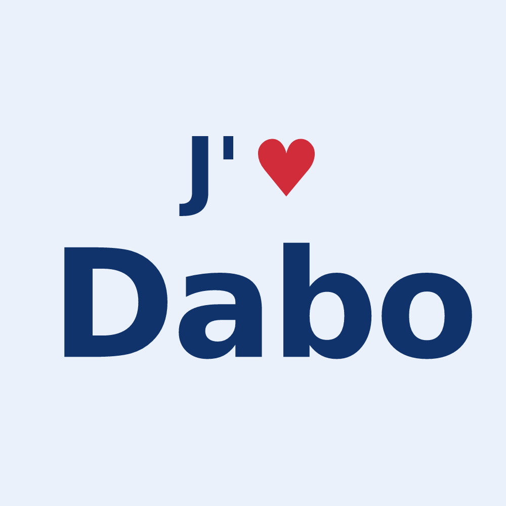 Sticker personnalisé Dabo — design J'aime Dabo