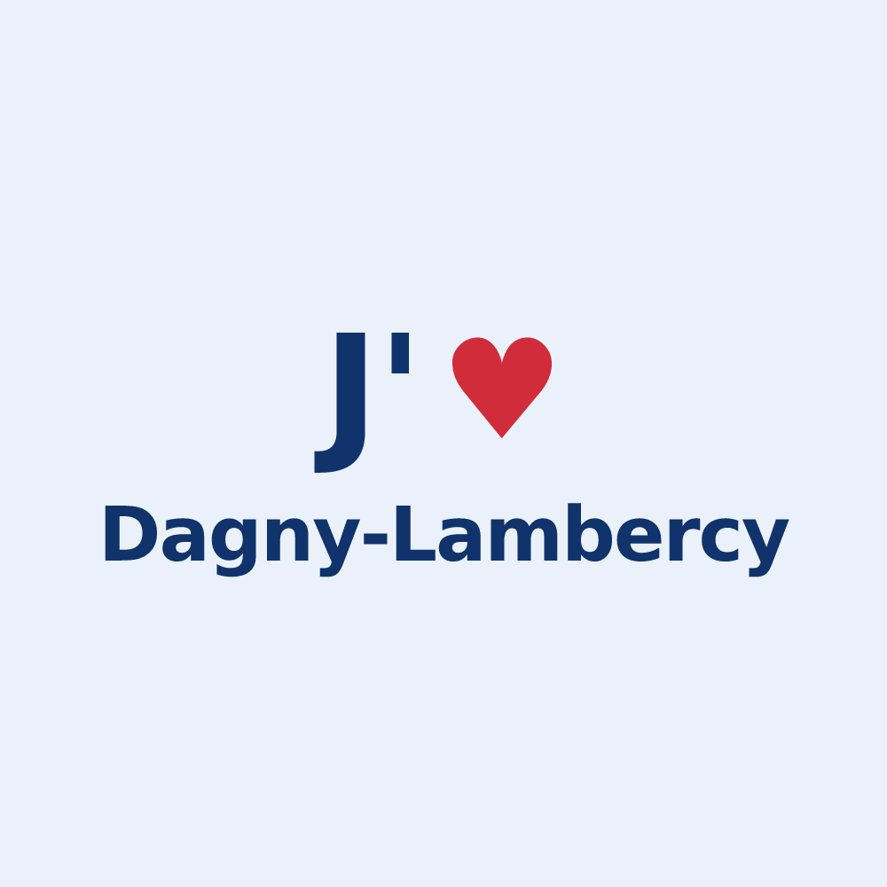 Sticker personnalisé Dagny-Lambercy — design « J'aime Dagny-Lambercy » imprimé sur le sticker