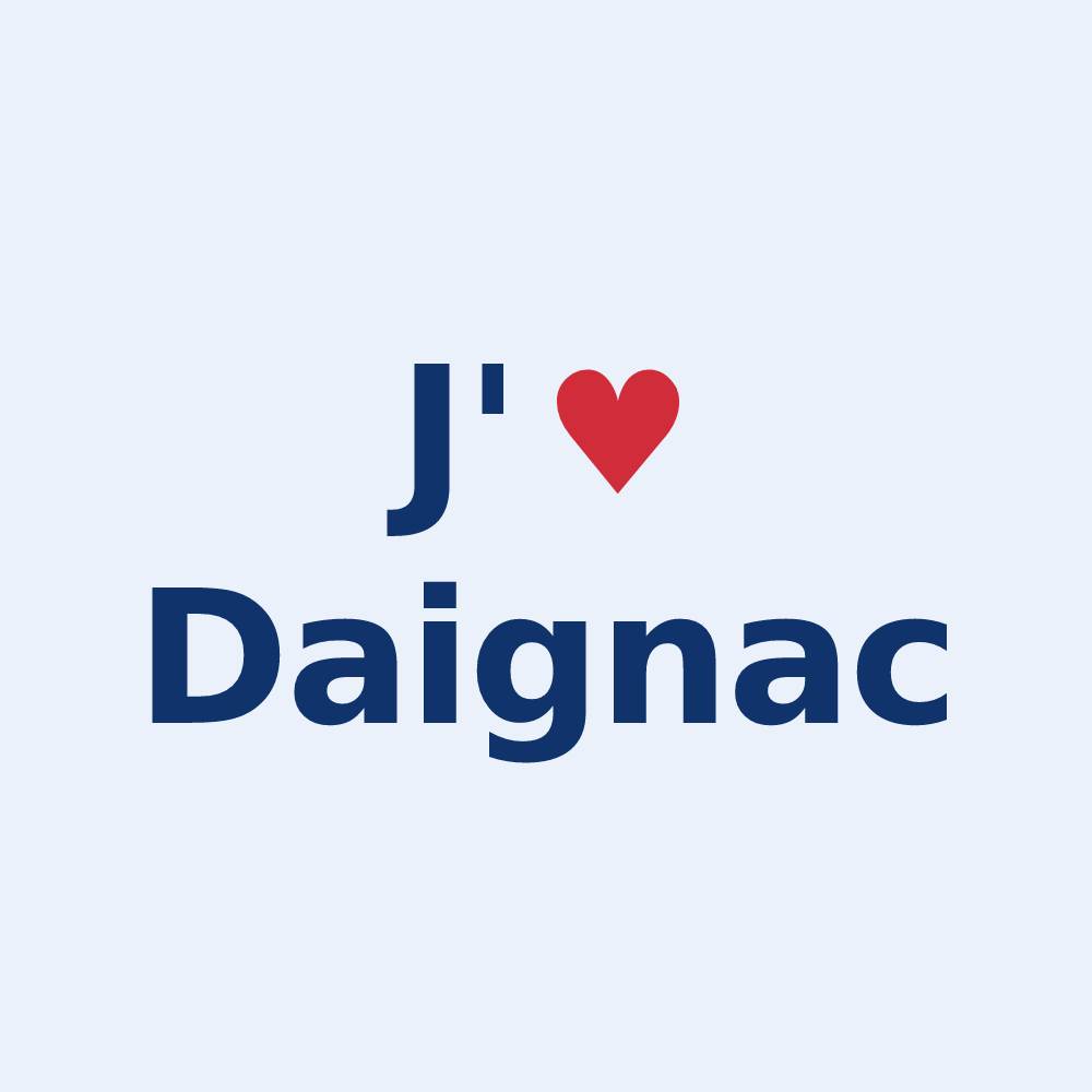 Sticker personnalisé Daignac — design J'aime Daignac