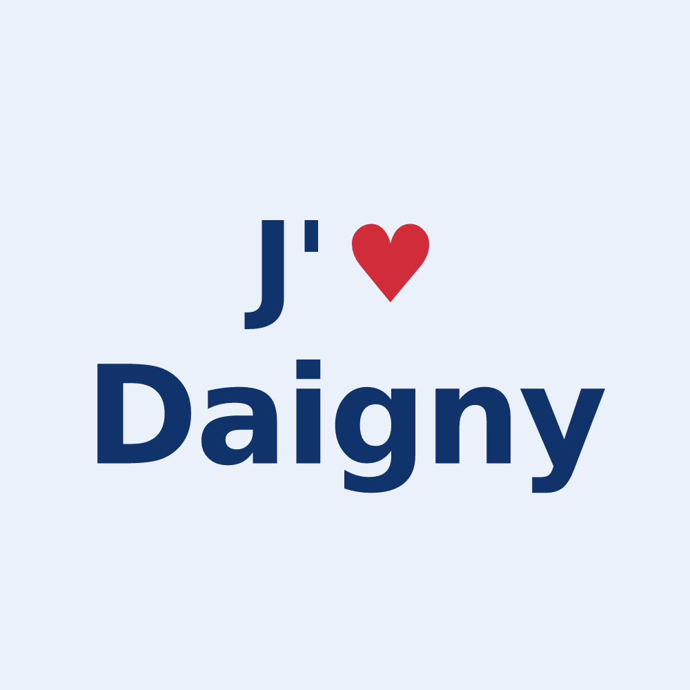 Sticker personnalisé Daigny — design J'aime Daigny