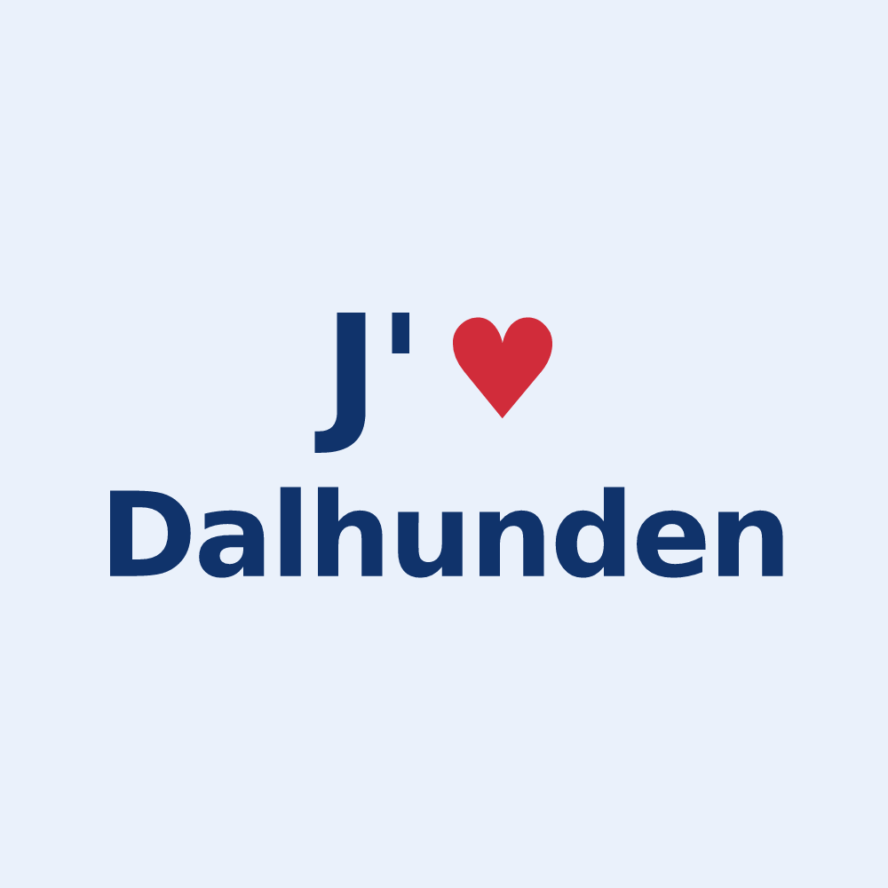 Sticker personnalisé Dalhunden — design « J'aime Dalhunden » imprimé sur le sticker