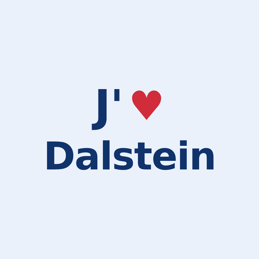 Sticker personnalisé Dalstein — design « J'aime Dalstein » imprimé sur le sticker