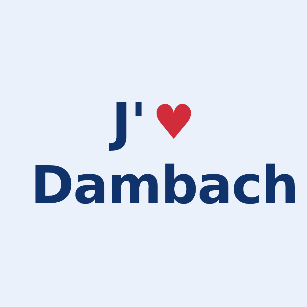 Sticker personnalisé Dambach — design J'aime Dambach