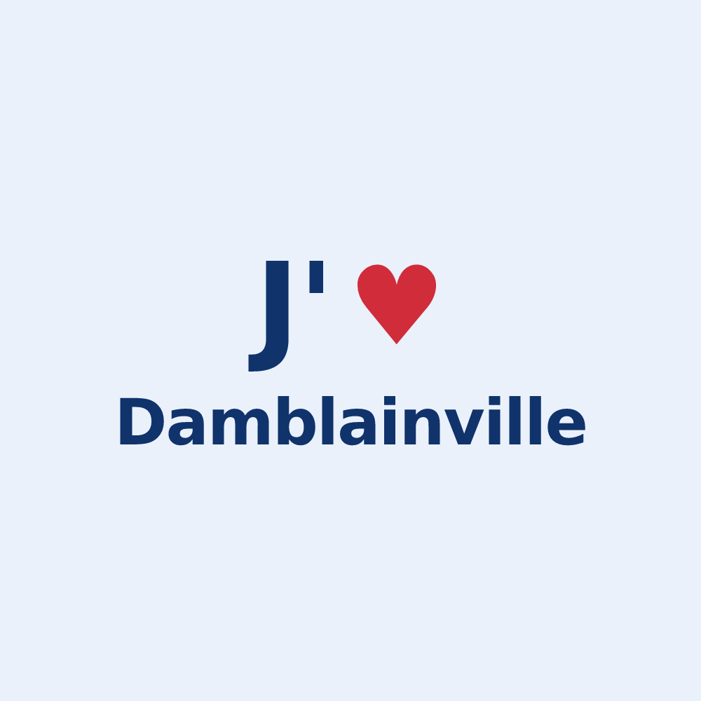 Sticker personnalisé Damblainville — design J'aime Damblainville