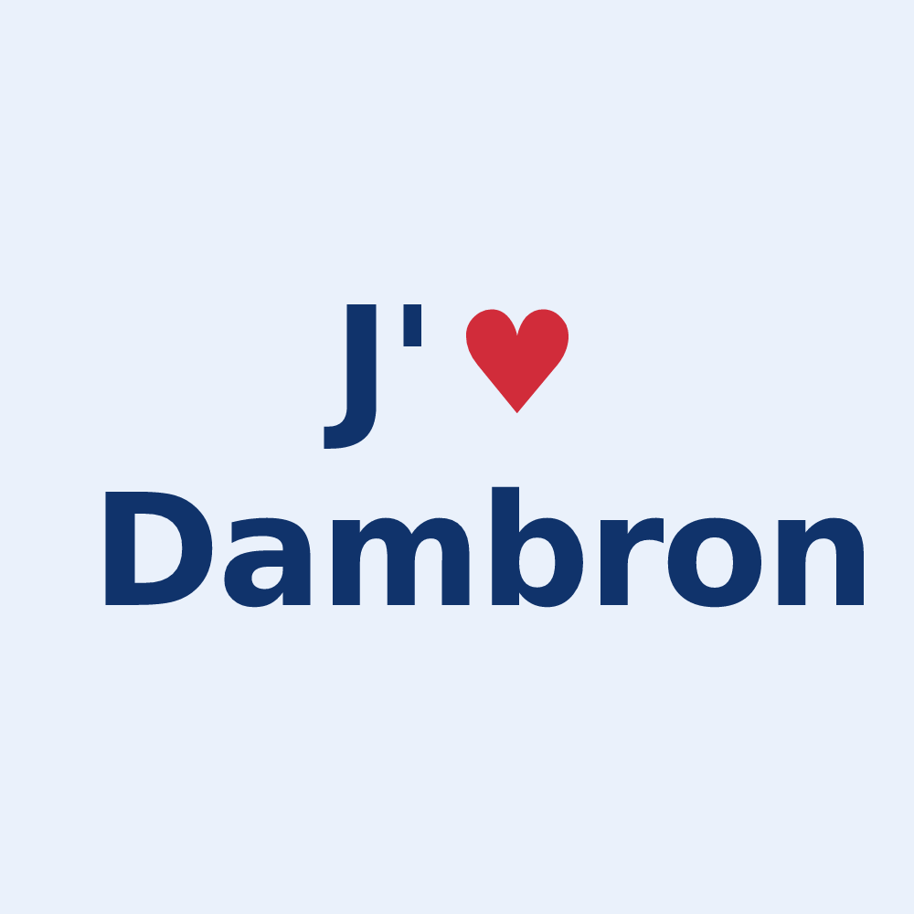 Sticker personnalisé Dambron — design J'aime Dambron