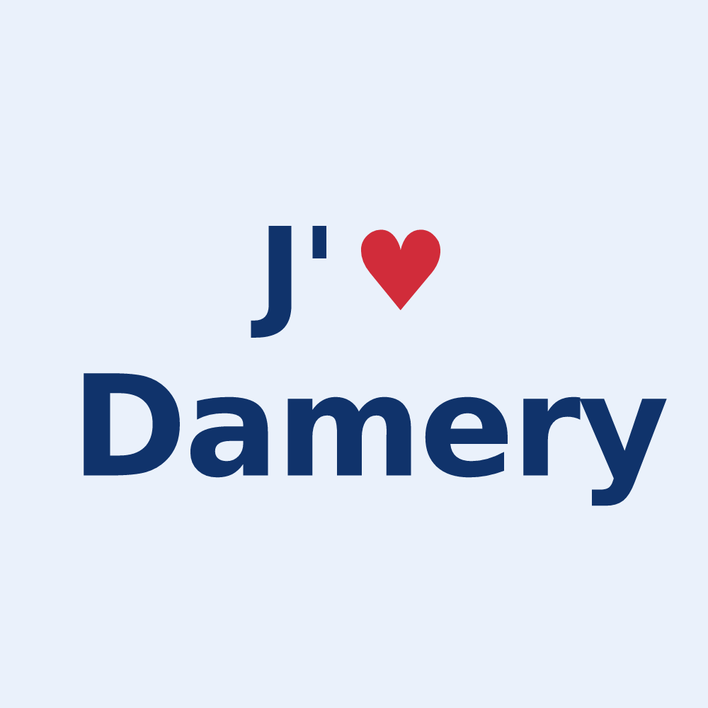 Sticker personnalisé Damery — design J'aime Damery