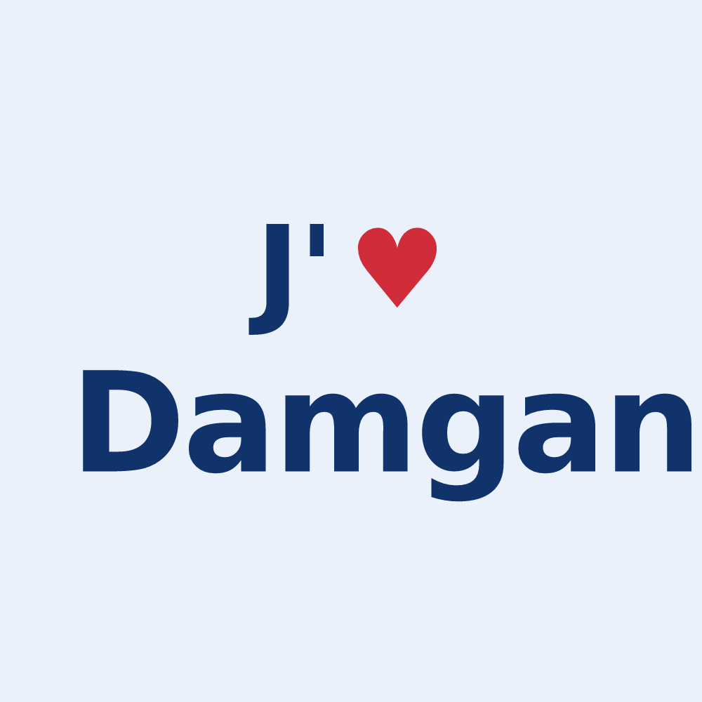 Sticker personnalisé Damgan — design J'aime Damgan
