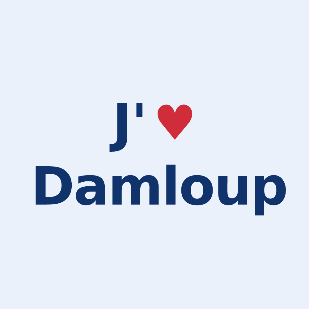 Sticker personnalisé Damloup — design J'aime Damloup