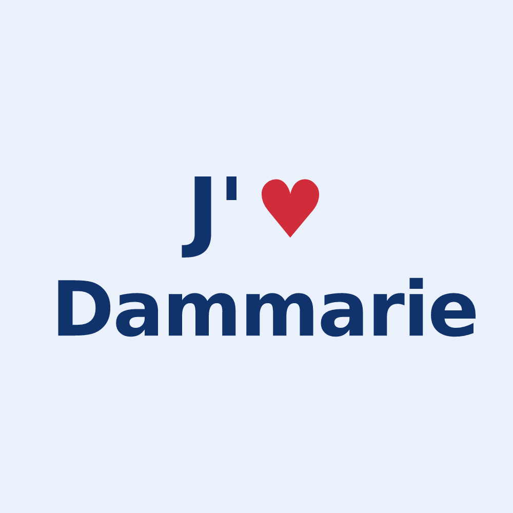 Sticker personnalisé Dammarie — design « J'aime Dammarie » imprimé sur le sticker