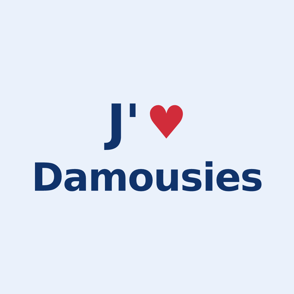 Sticker personnalisé Damousies — design J'aime Damousies