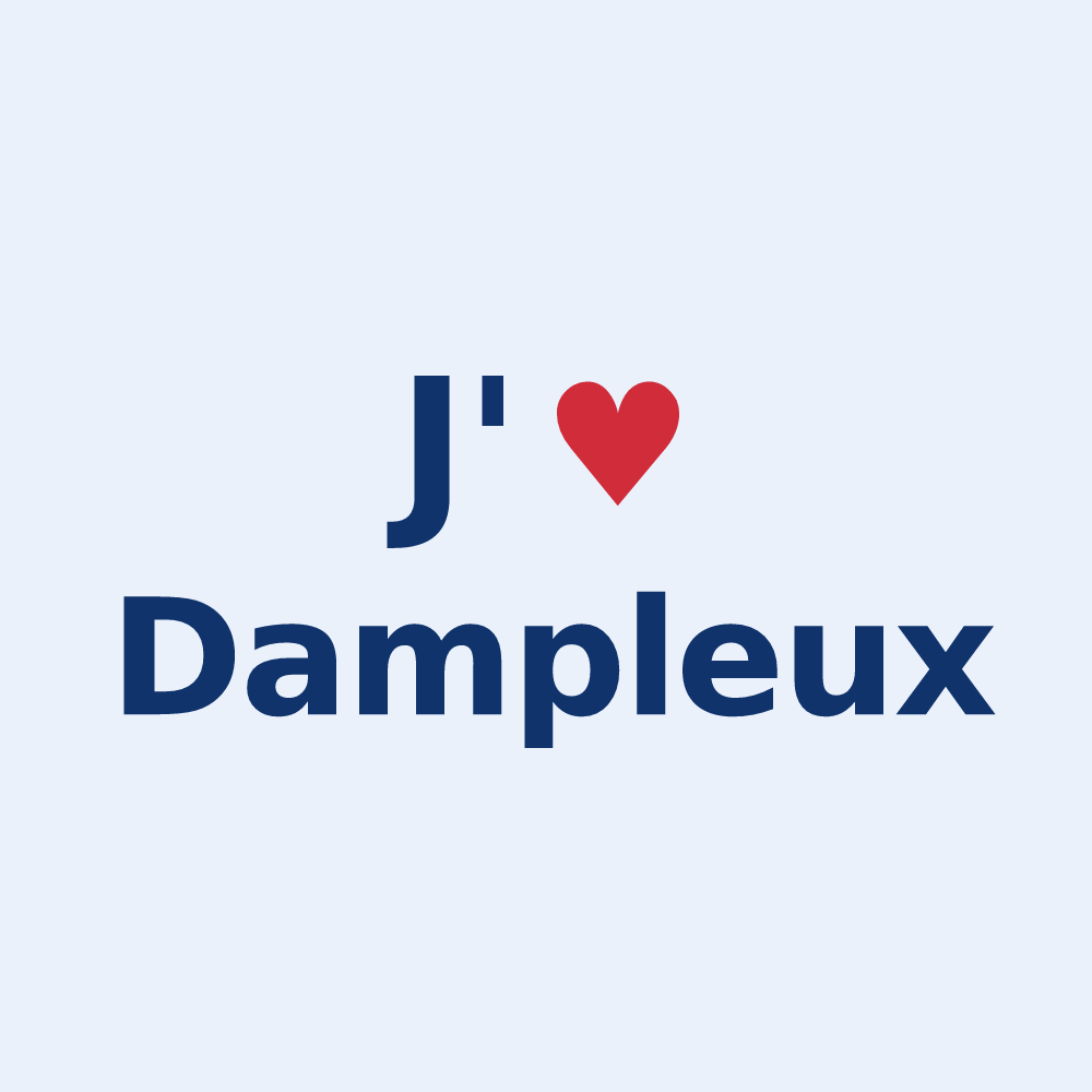 Sticker personnalisé Dampleux — design J'aime Dampleux