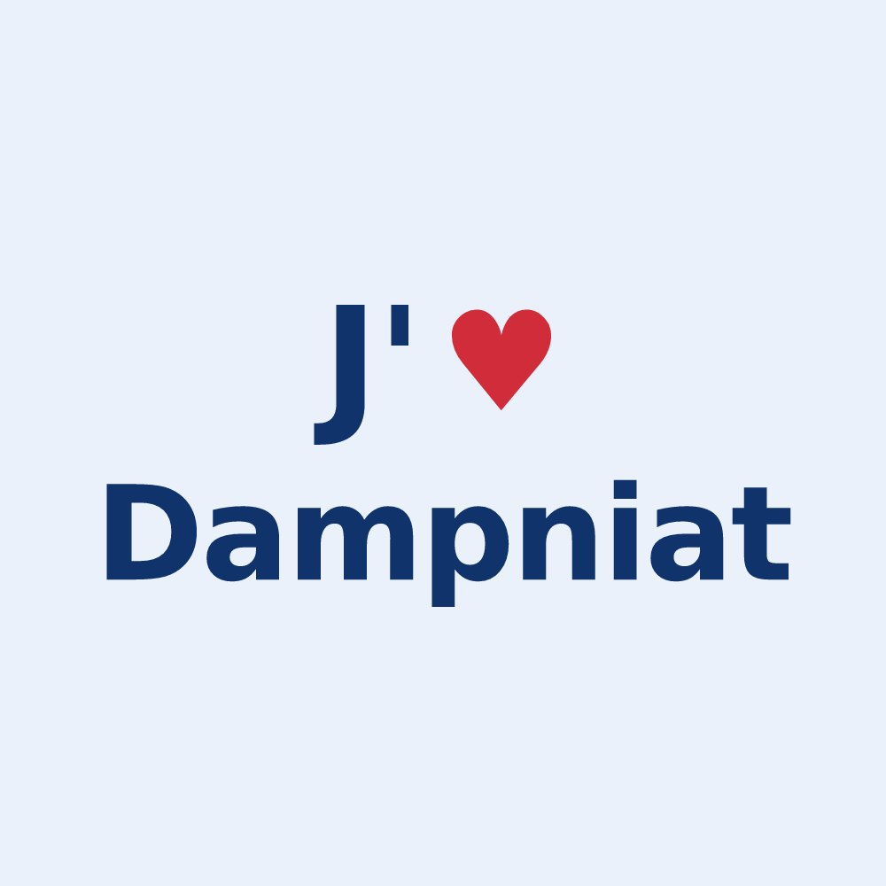 Sticker personnalisé Dampniat — design J'aime Dampniat