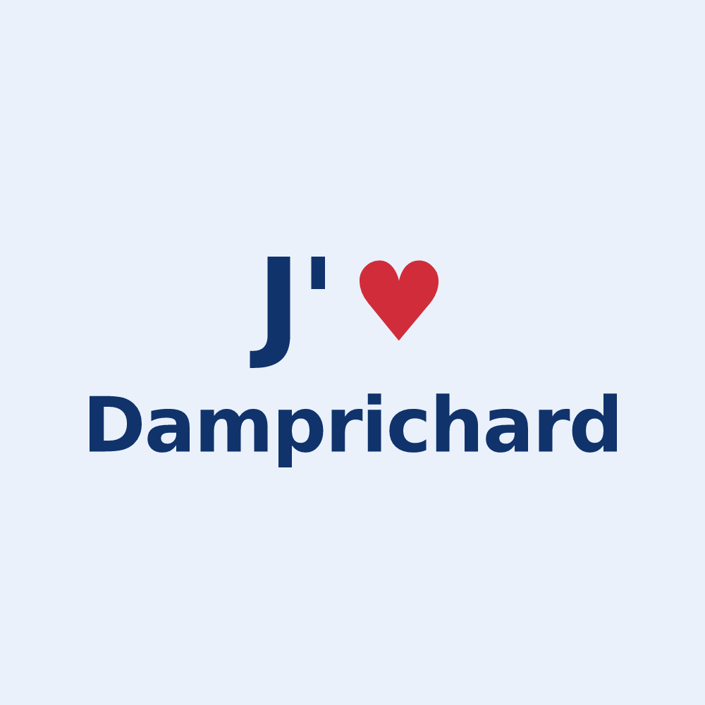 Sticker personnalisé Damprichard — design J'aime Damprichard
