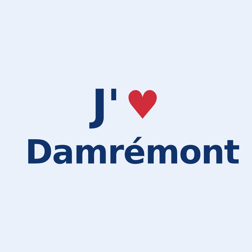 Sticker personnalisé Damrémont — design J'aime Damrémont